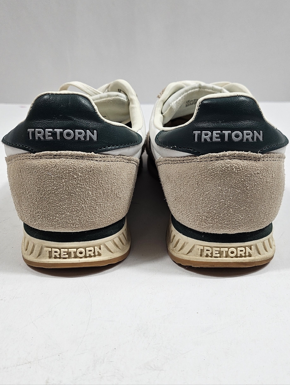 Tretorn Rawlins 2.0 Suede & Textile White  Beige Green Lace Up Retro Sneaker - Picture 11 of 16